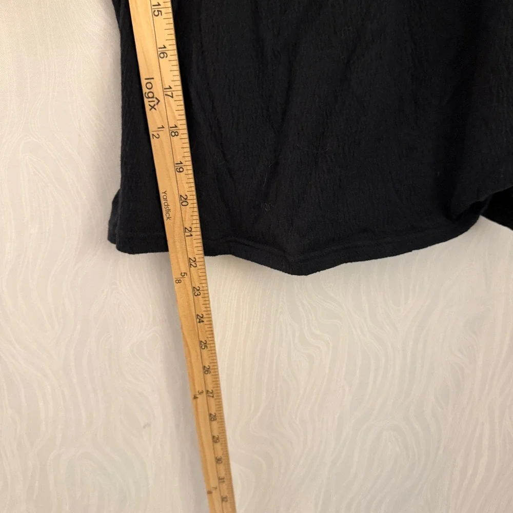 Madewell Embroidered Puff Sleeve Top Womens Medium Black‎ Pink Square Neck